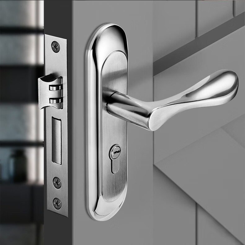 Fly.Globe Stainless Steel Door Lock, Interior Bedroom Door Lock, Anti-Theft Lock, Door Handle, AH66 14