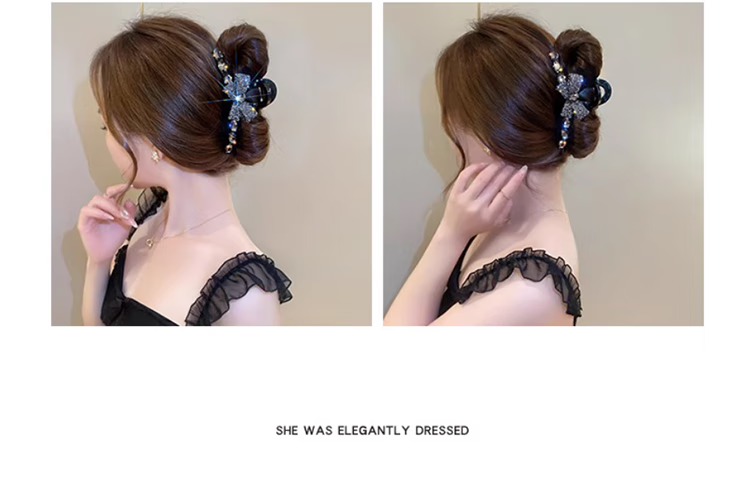 YeFeiLi Korean Style Bowknot Hair Clip Shark Clip for Women High-End Hair Accessories New Bun Hair Ornament 2