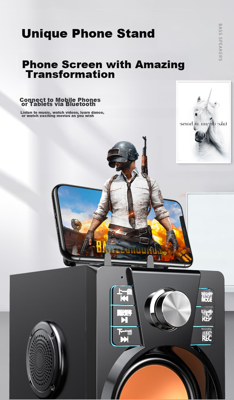 Saida SADA Wireless Bluetooth Speaker, Outdoor High-Volume Square Dance PS5 Gaming Speaker, Small Portable Home Handheld Street Vending Loudspeaker with Payment Code Voice Announcer A2 9