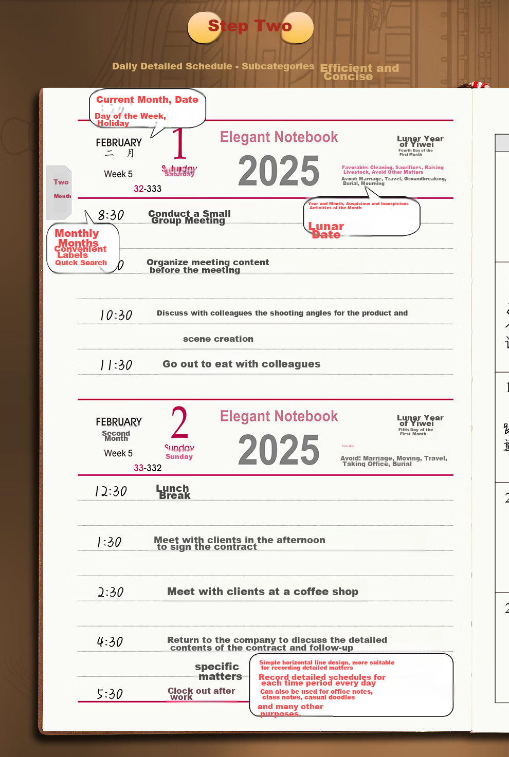 Longe 2027 Daily Planner, A5 Efficiency Handbook, Calendar Notebook, Diary, To-Do List Notebook, Stationery, Yearbook, Customizable 3