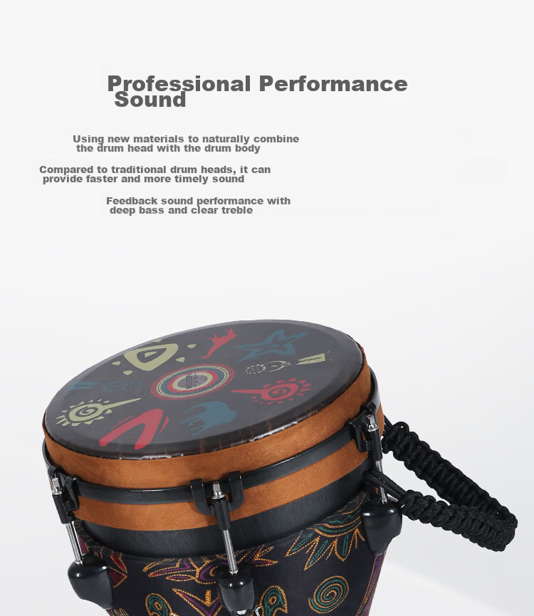 MOSEN 10-Inch Professional African Drum, Carbon Fiber Material Lijiang Hand Drum, Adjustable Tuning Fashion Style Starry Sky Patter 12