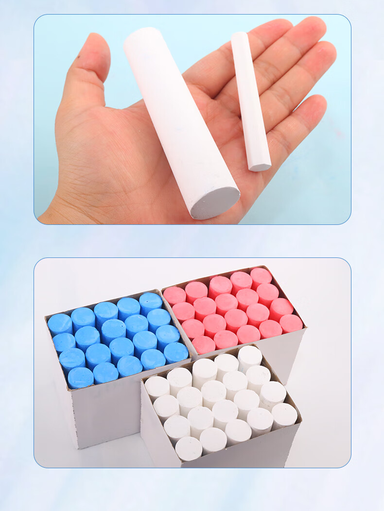 BOJIAO Extra Large Chalk Markers for Shipyards, Construction Sites, Marking, Line Drawing, Wood, Steel Pipe, Large Size, Thick Chalk, Blackboard, Colorful Drawing Chalk, White 7