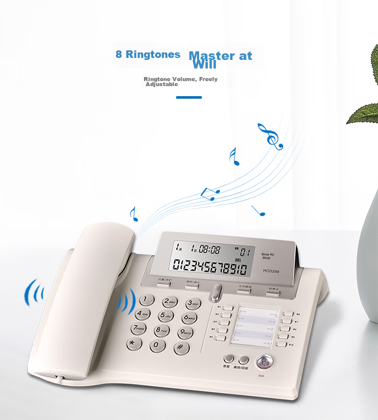 BBK Landline Telephone, Fixed-Line Phone for Office And Home Use, Stylish Lift Screen, 10 Sets of One-Key Dialing, HCD288 Elegant Gray 11