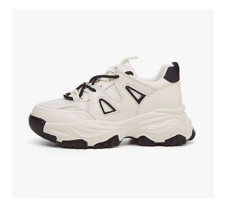 DAPHNE Women's Dad Shoes, Versatile Casual Shoes, Height-Increasing Slimming Low-Top Sneakers, 4623101044, Milk Tea Color, Size 36 18