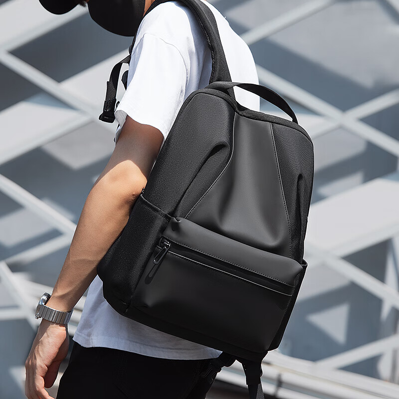 MARK RYDEN Trendy Backpack for Men And Women, Student Schoolbag, Casual Travel Bag, 14-Inch Laptop Bag MR9809 Elegant Black