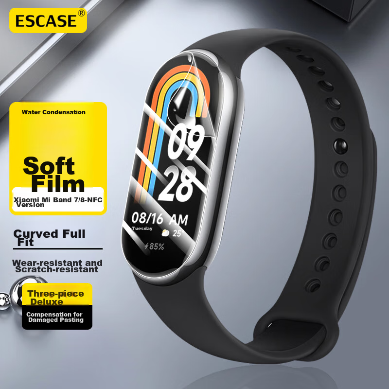 Защитная пленка ESCAPE для Xiaomi Mi Band 10/9/8/7 NFC, гидрогелевая, самовосстанавливающаяся, HD Clear, защита от царапин, 3 шт.