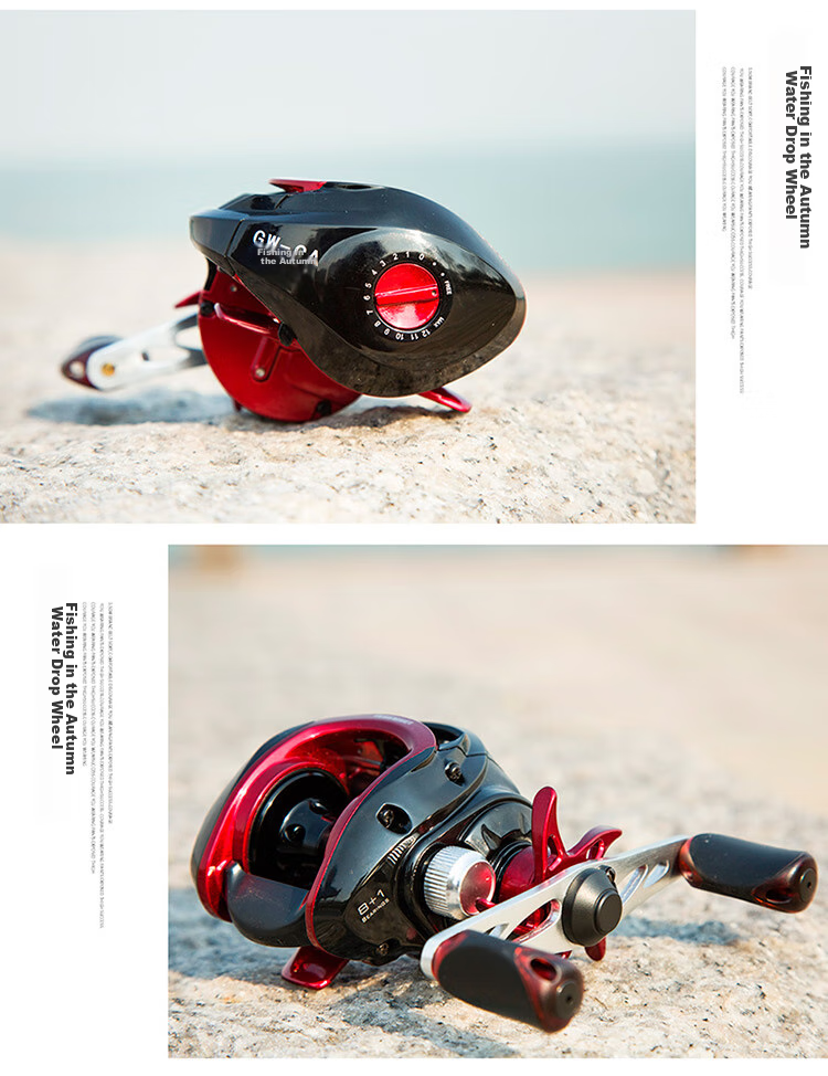 GW Fishing Triple Autumn Water Drop Reel, Double Line Cup, Left-Handed Magnetic Brake Water Drop Reel, 9-Axis Lure Fishing Reel, Anti-Explosion Line Fishing Reel, Lure Fishing Tackle Accessories, Fishing Supplies 13