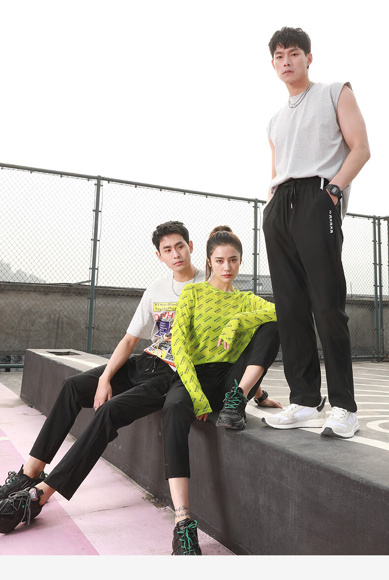 LangSha Ice Silk Sports Pants for Women, Quick-Dry Long Trousers, Summer Thin Mesh Breathable Loose Casual Pants for Couples 19