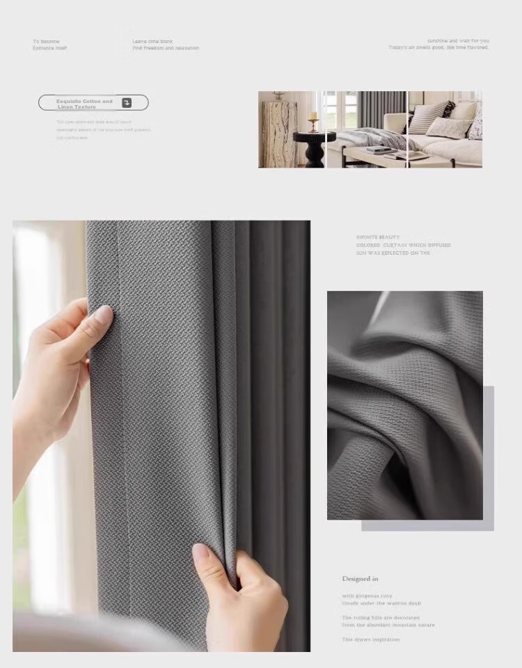 Ali Cotton Linen Cream-Colored Curtains, Japanese Style for Living Room And Bedroom, High Light-Blocking, Heat-Insulating, Sun-Protective, with Hooks, Width 2.0 Meters * Height 2.2 Meters 19