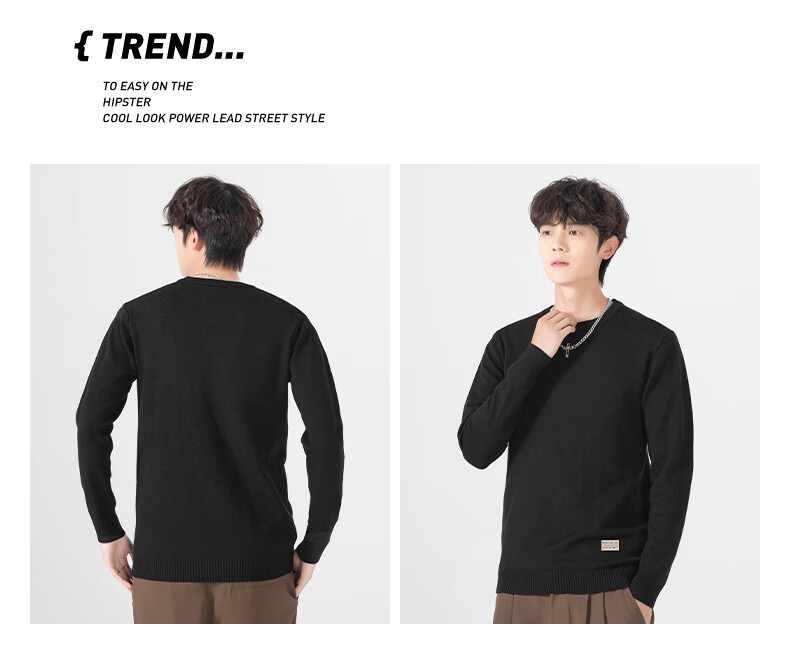 Warrior Sweater for Men, Autumn And Winter Fashion Round Neck Knit Sweater, Warm Men's Clothing Top Undershirt 13
