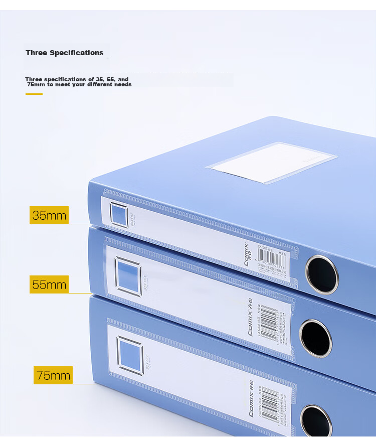 COMIX 1 Pack, 55mm Durable Adhesive File Box/A4 Document Box/Storage Box, Blue EA1008 6