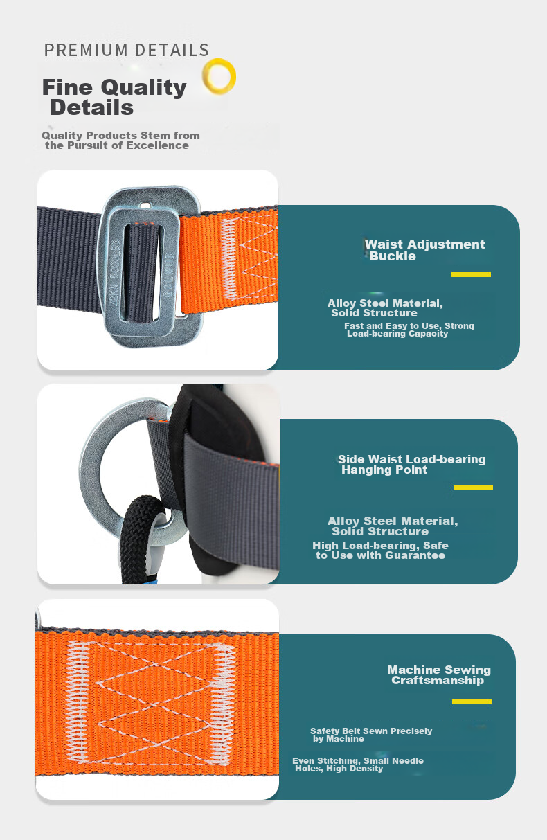 Geermu Safety Belt, National Standard Single Waist-Style Belt, Safety Rope Work Harness, GD3677 Single Small Hook, 1.8 Meters 12