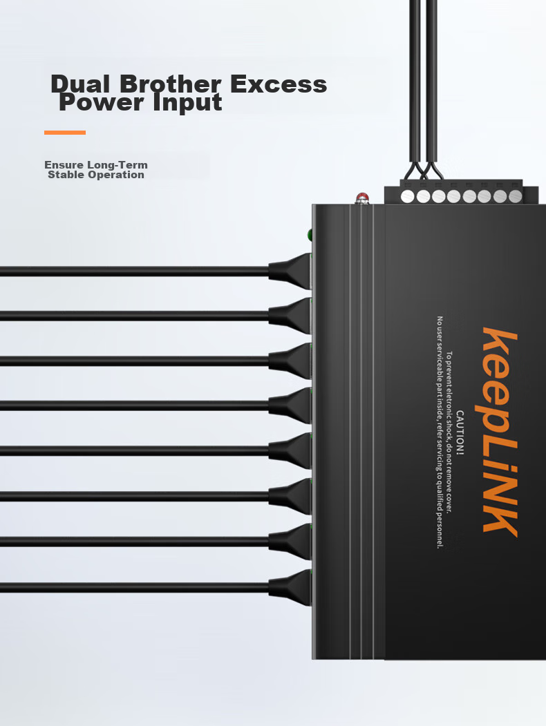 KeepLINK KP-9000 Lightweight Managed Industrial Switch, Gigabit 8-Port Rail-Mounted with Metal Casing / Unit 5