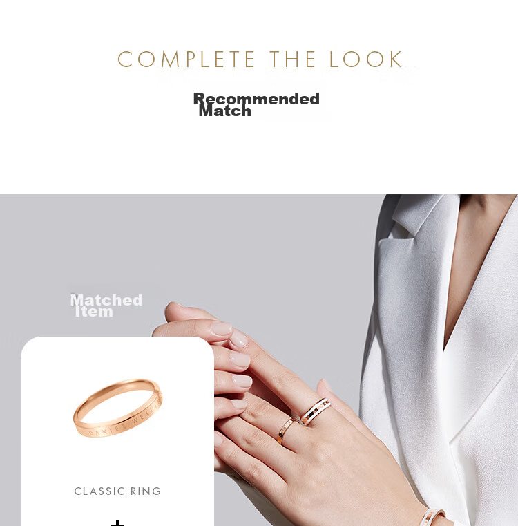 DanielWellington DW Ring for Men, Shining Black Rose Gold Size 60 Couple Rings DW319 Birthday Gift for Me 6