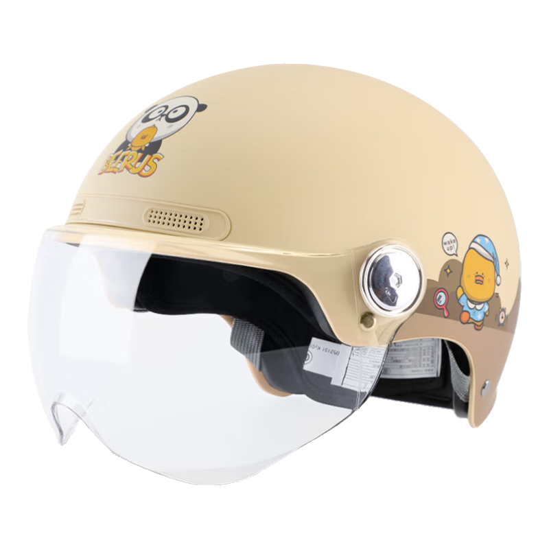 BIGBRO K15 Khaki Autumn Story New National Standard 3C Certified Motorcycle And Electric Bike Riding Helmet, Unisex All-Season Sun Protection Electric Scooter Summer Half Helmet