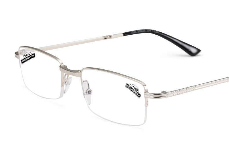 Funsonca Metal Folding Portable High-Definition Anti-Blue Light Reading Glasses for Men And Women, Imported Materials Comfortable 6104 300 Degree 9