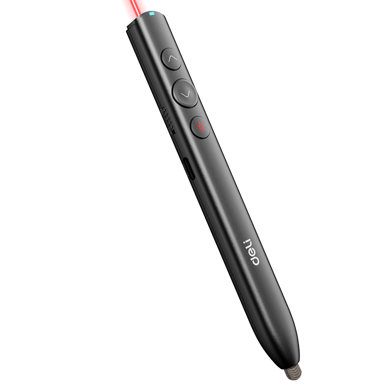 Deli Red Light PPT Page-Turning Pen, Writable, Touch Pen, Long-Distance Control, Magnetic Attachment, Smart Charging Laser Page-Turning Pen MA112