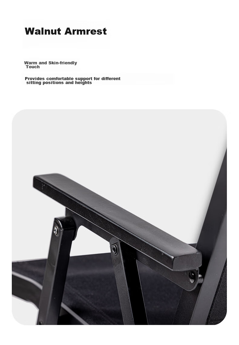 Black Dog Kmit Folding Chair, Single Seat Outdoor Chair with Backrest, Portable Lounge Chair for Leisure Fishing And Beach, Director Chair, Night Black 11