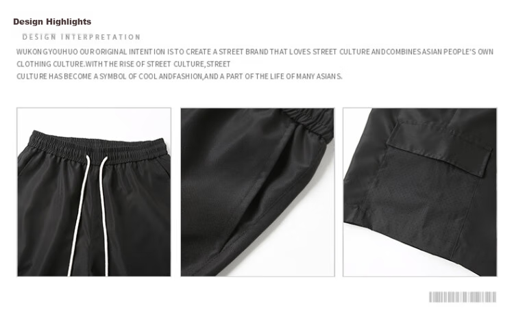 I'M DAVID Men's Cargo Shorts [Cool Breathable Water-Repellent], Loose Casual Pants for Men, Summer Trousers, Black, XL 2