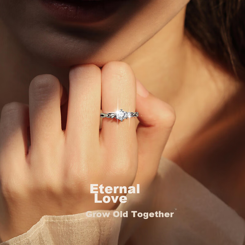 MANHE S925 Silver Couple Rings, Matching Pair for Engagement Or Wedding, Diamond-Set Women's And Men's Rings, Birthday And Valentine's Day Gift