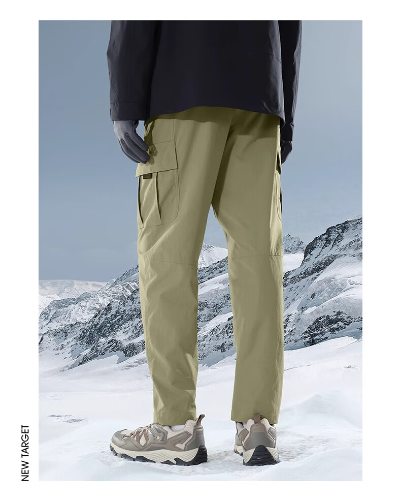 CAMEL Men's Casual Pants, Fleece-Lined Straight-Leg Cargo Pants, Fashionable Versatile Functional Trousers A13CAEO118 16