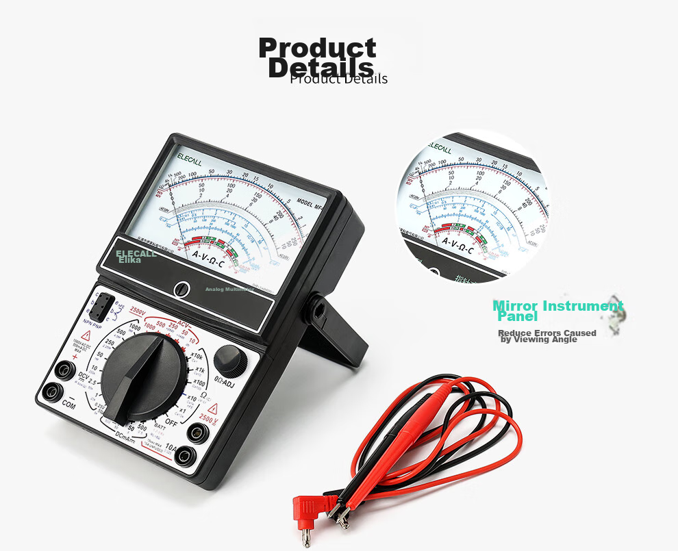 ELECALL Pointer Multimeter Mechanical Meter Internal Magnetic Multi-Circuit Protection Electrician Household High-Precision MF47+ with Case 7