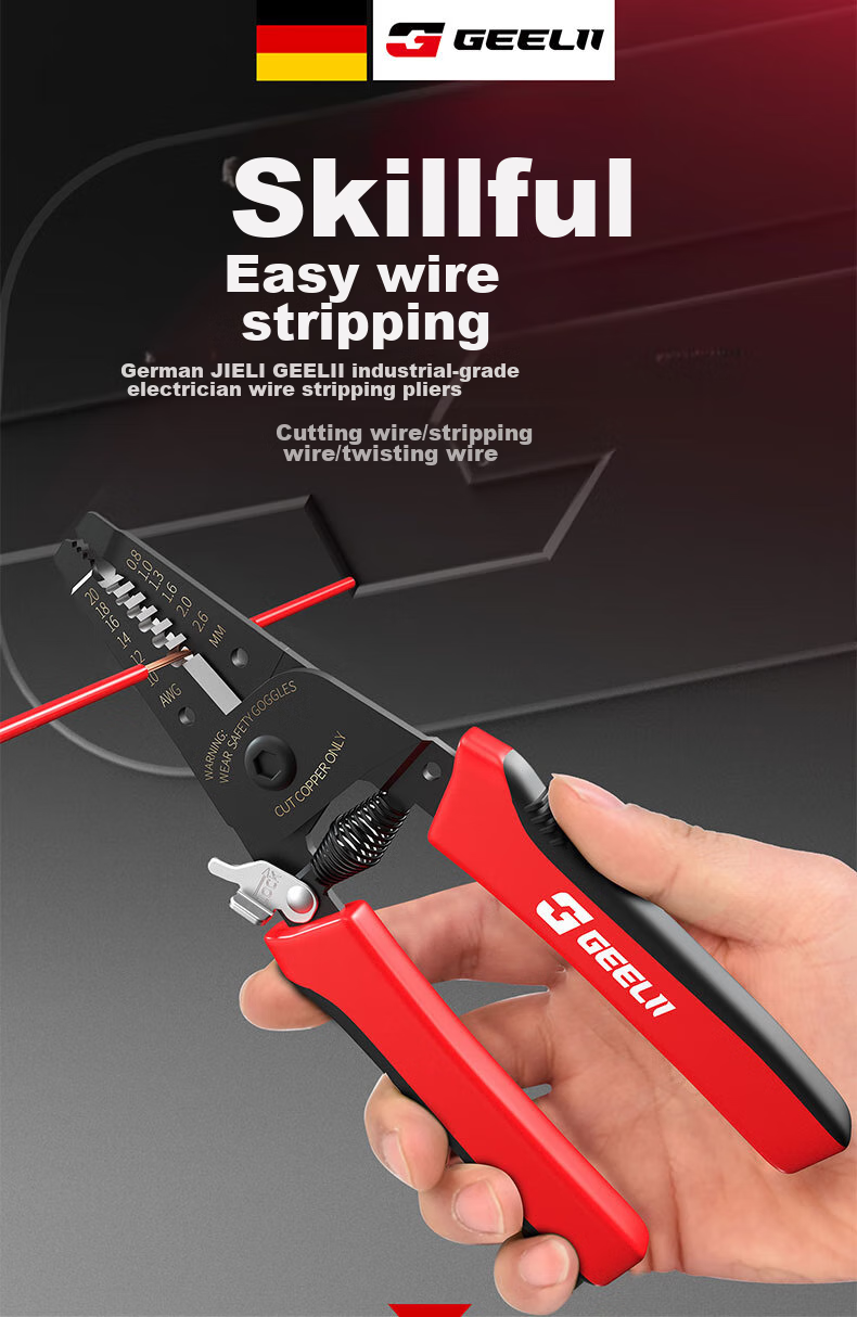 GeeLii Multifunctional Automatic Wire Stripper Pliers, Electrician Wire Puller Terminal Crimping And Wire Pressing Pliers, 55070 1