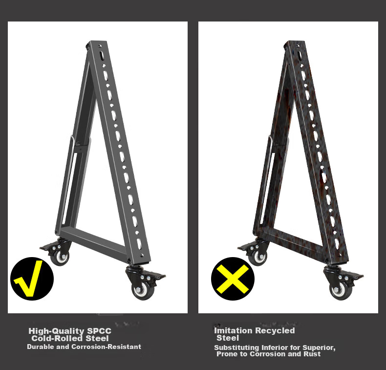 Jianleji 32-70 Inch TV Stage Cart, Podium Low Stand, Adjustable Tilt Angle, Floor-Standing Mobile Upright Bracket, Return Display, Return Viewing, Teleprompter, Advertising Machine with Wheels 7