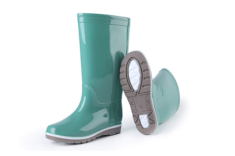 Pinzhide Women's Tall Rain Boots, Waterproof And Non-Slip, Wear-Resistant to Acid And Alkali, Flood Prevention Rubber Shoes with Breathable Lining, Blue, Size 36 13