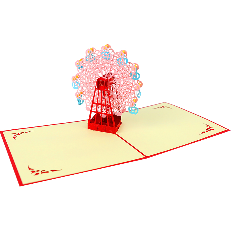 Befon 3D Greeting Card, Happy Ferris Wheel, Creative Birthday Gift, Valentine's Day And New Year's Cards, Thank You for Teachers And Friends, New Year's Greeting Cards, Postcards, Holiday Blessings, 2517