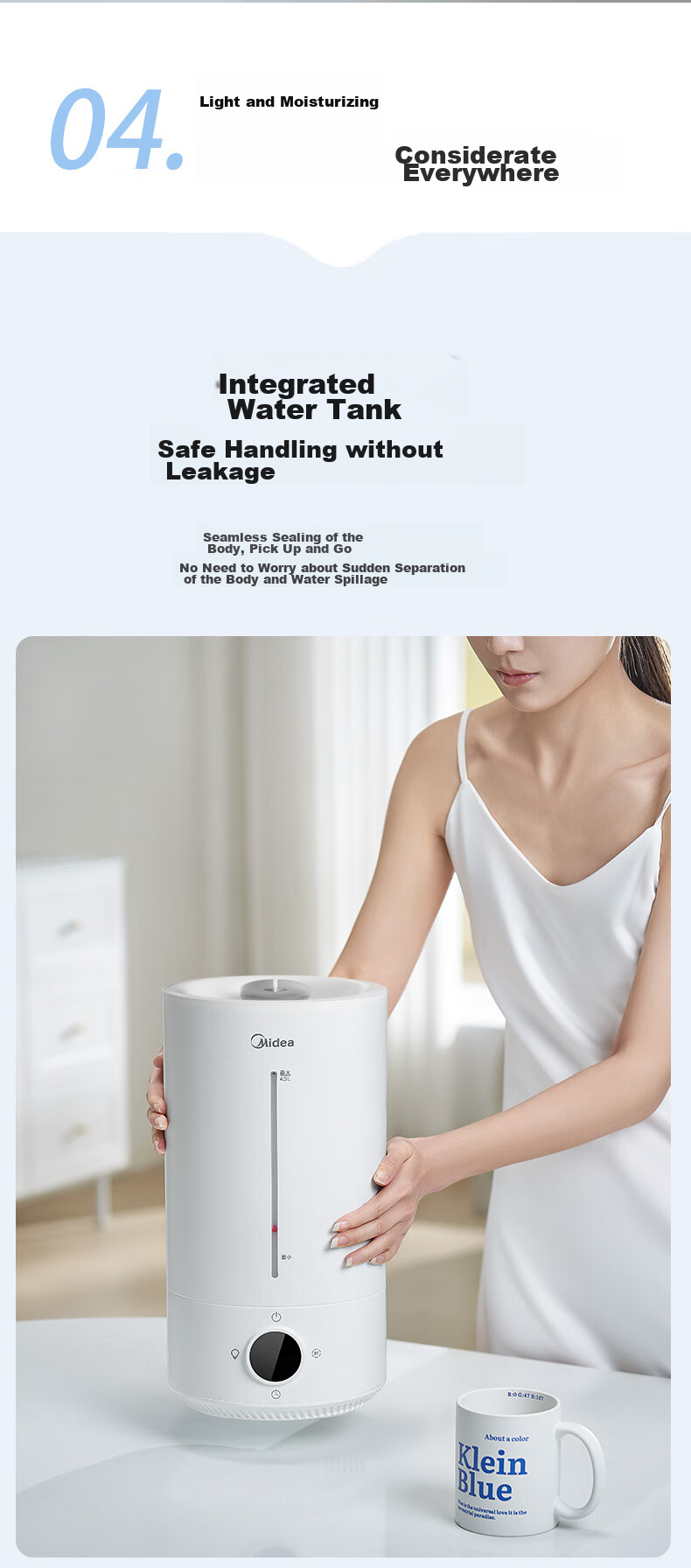 Midea [Ultraviolet Sterilization] Humidifier Air Purifier for Bedroom Home Use Large Capacity Pregnant Women Babies Office Desk Quiet Small Mist Sprayer Birthday Gift S-UV98K 13