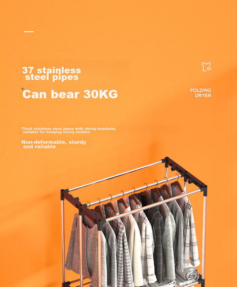 CHIGO [560L Foldable + 1500W Fast Drying] Clothes Dryer for Home Use, 3-Layer Space, Baby Clothes Warm Air Drying Machine, Timer-Enabled Wardrobe Dryer JB41 8