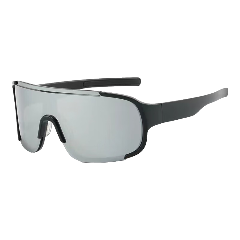Boshide Cycling Sunglasses, Protective Men's Hiking Glasses, Ski Goggles, Bicycle Safety Glasses, Women's Outdoor Black Frame White Mercury Lenses