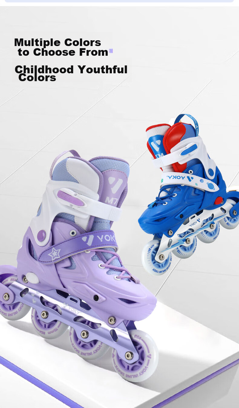 VOKY Roller Skates for Children, Beginners' Inline Skates for Boys And Girls, Adult Roller Skates with Adjustable Sizes, Flashing Wheels 13