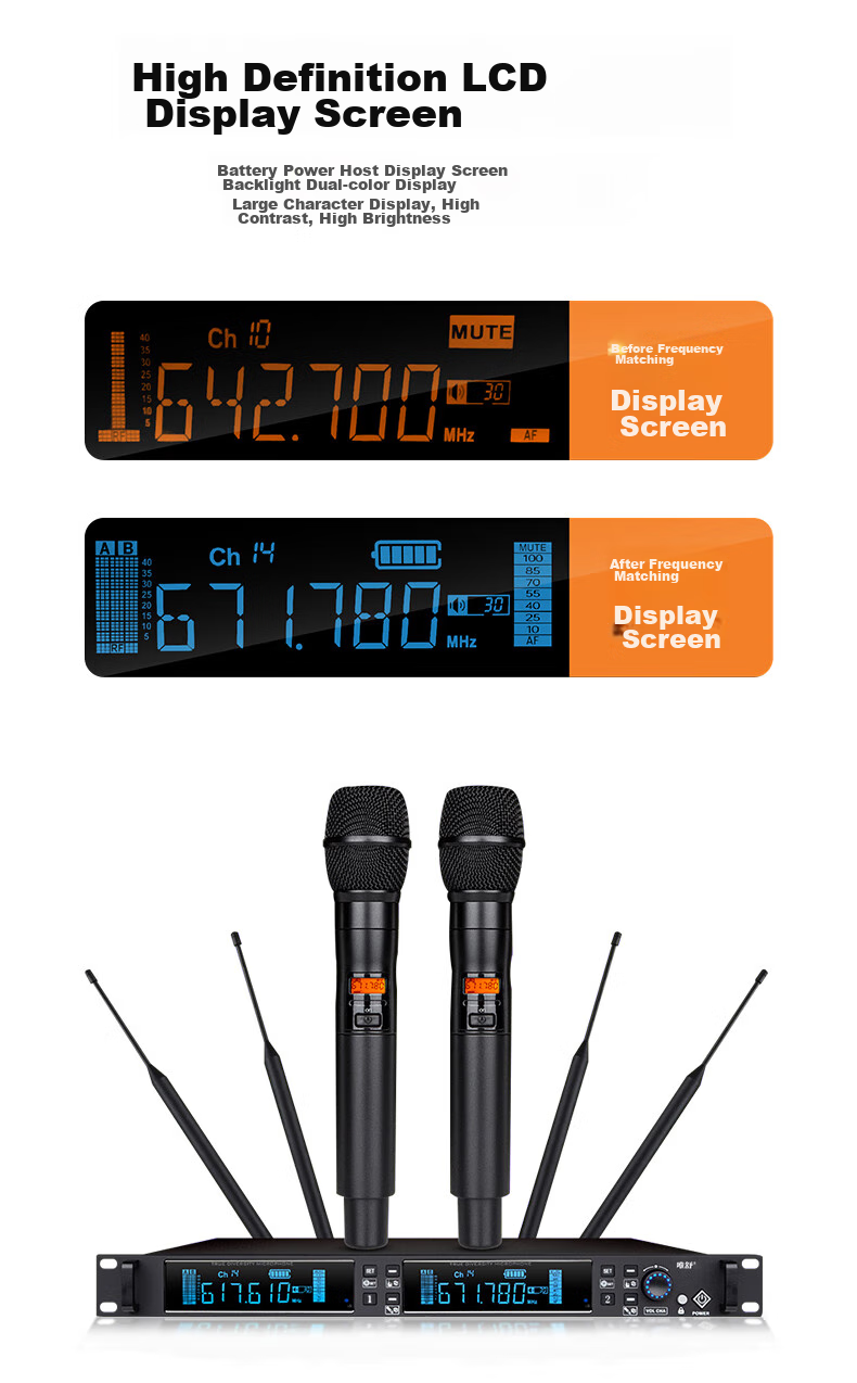 Weishu DC-10SH True Diversity Professional U-Segment Anti-Interference Wireless Handheld Microphone, One-To Microphone, 500-Meter Long-Range, for School Fields, Outdoor Performances, Weddings, And Hostings 6