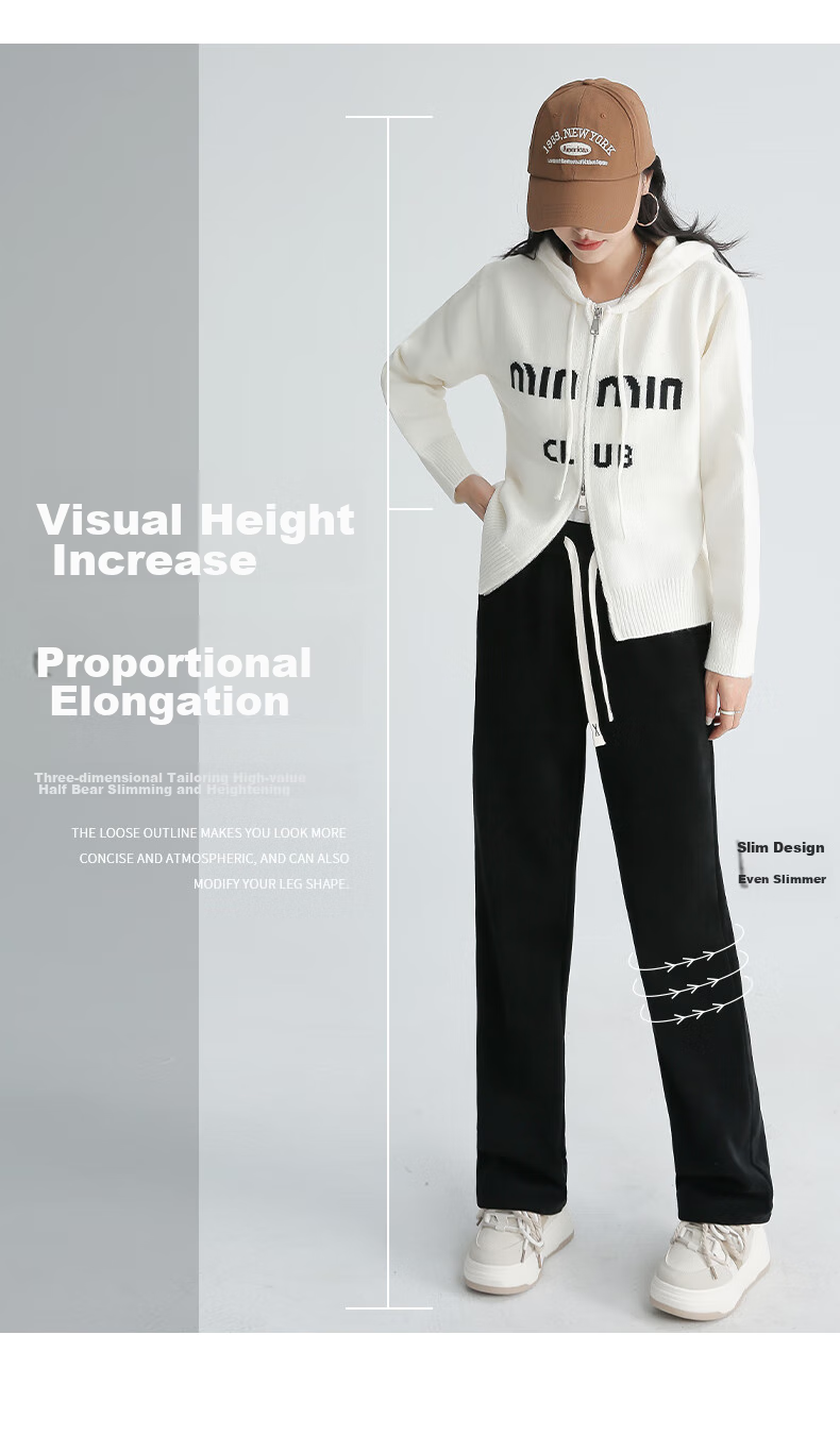 Baleno Slim Straight-Leg Pants for Women, 2026 Spring And Autumn Warm Casual Leg-Lengthening Corduroy Wide-Leg Trousers 6