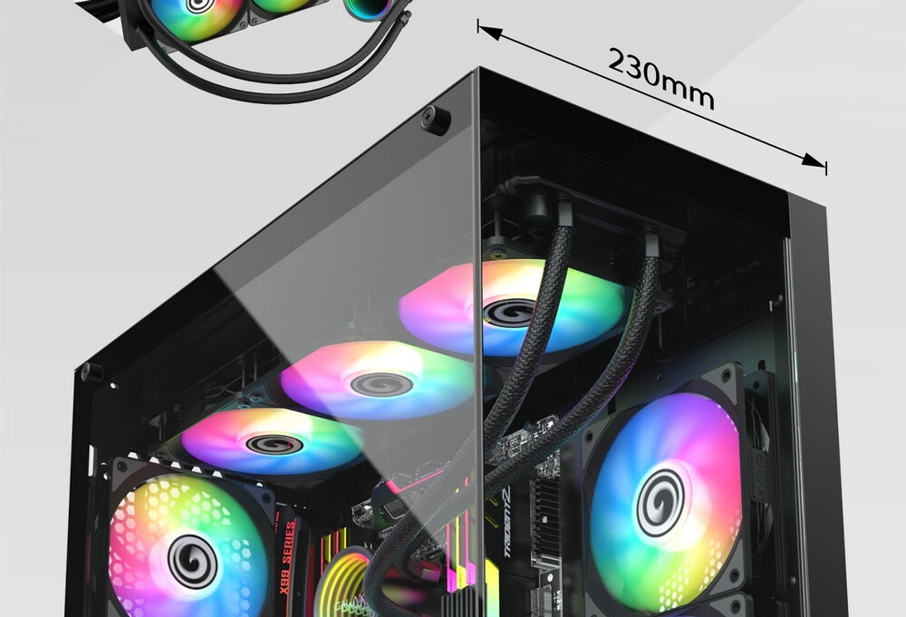 Yingchi Super Seaside View Gaming Computer Case White (No Stand/Quick Release on Both Sides/Supports M-ATX/Compatible with 360mm Water Cooling/Maximum Graphics Card Length 400mm) 8