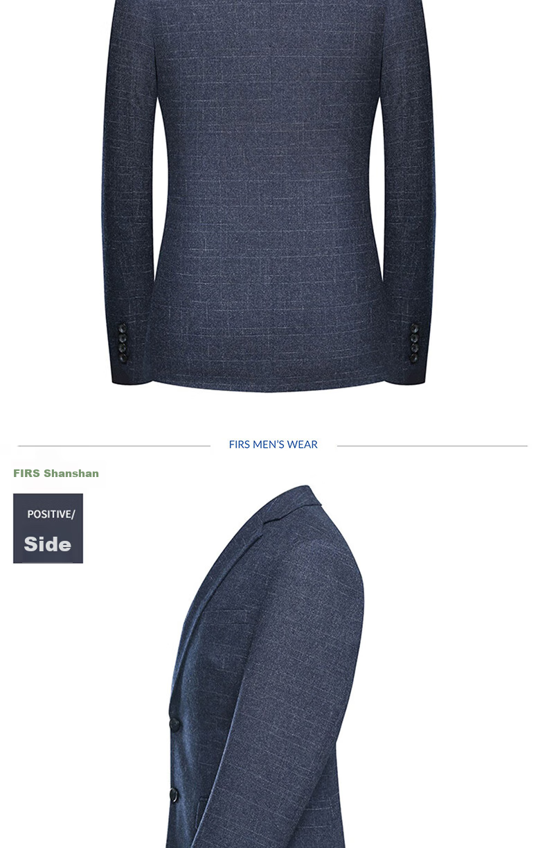 FIRS Men's Suit, Spring And Autumn Style, Business Middle-Aged Blazer, Casual Men's Single Suit Jacket, Formal Professional Wear Top, Suit 9836 Dark Blue 170 18