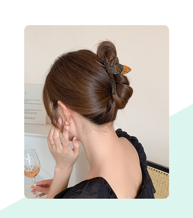 CHIMERA Simple Acetate Board Shark Clip High-End Hairpin Hair Claw Clip for Back of Head, Bun Maker, Women's Mid-Autumn Festival Gift 14