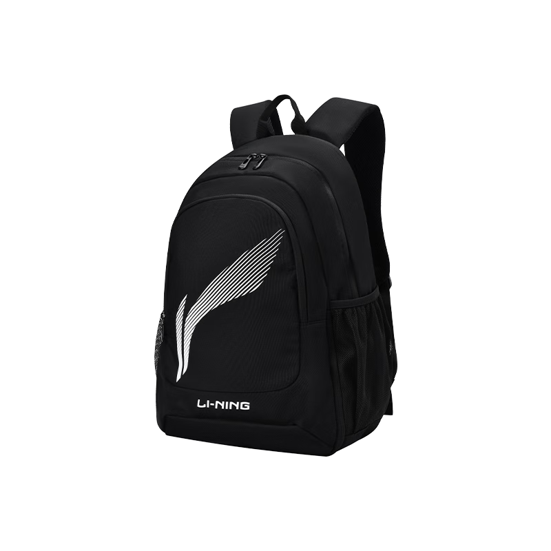 Li-Ning Badminton Racket Bag, Large Capacity, Multifunctional, Lightweight, Durable, Travel Sports Backpack, School Bag, Black
