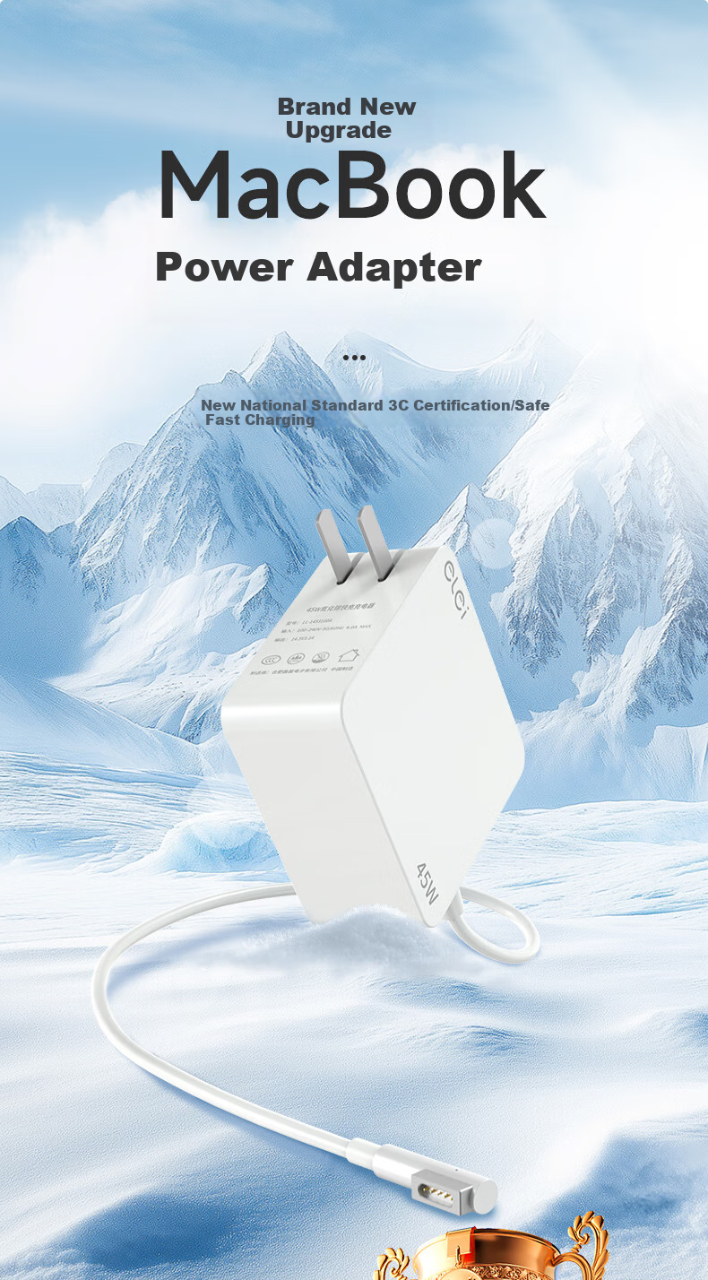 Elei Apple Computer Charger, 85W, for MacBook Pro A1286 A1343 A1297, Laptop Power Adapter Cable, 18.5V 4.6A, Angled Head 1