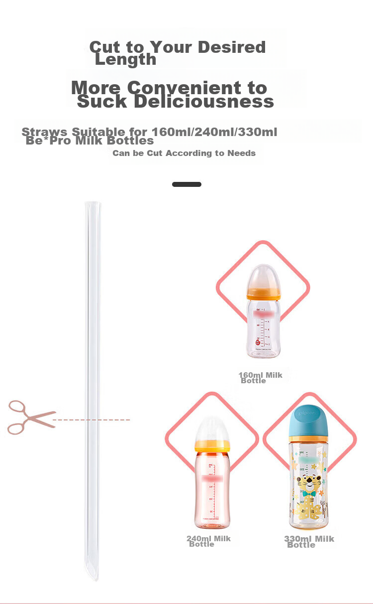 Baoshi Bottle Nipple Accessories, Be Third Generation Wide-Mouth Diameter, Baby Drinking Water And Soup, Silicone Replacement Straw, 2-Piece Set 6