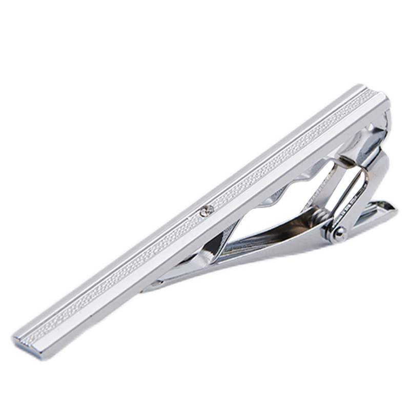 GLO-STORY Necktie Clip for Men, Formal Necktie Clip, Fashionable Minimalist Business Necktie Clip Gift Box Set MLJ934062 Silver A