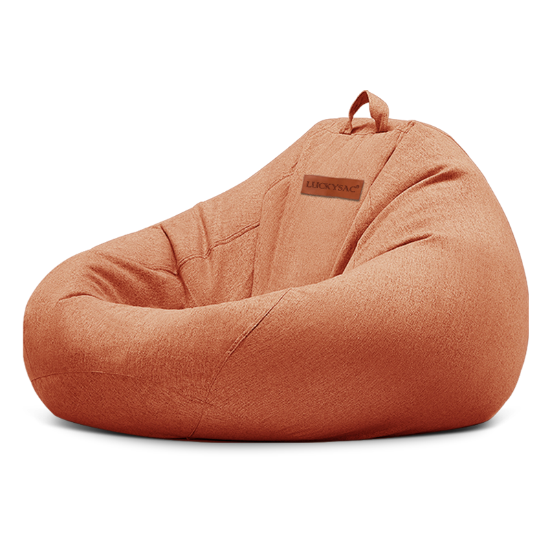 LUCKYSAC Lazy Bean Bag Sofa EPP Bean Bag Single Fabric Sofa for Living Room, Bedroom, Balcony Leisure Small Sofa Flagship Model Persimmon Orange