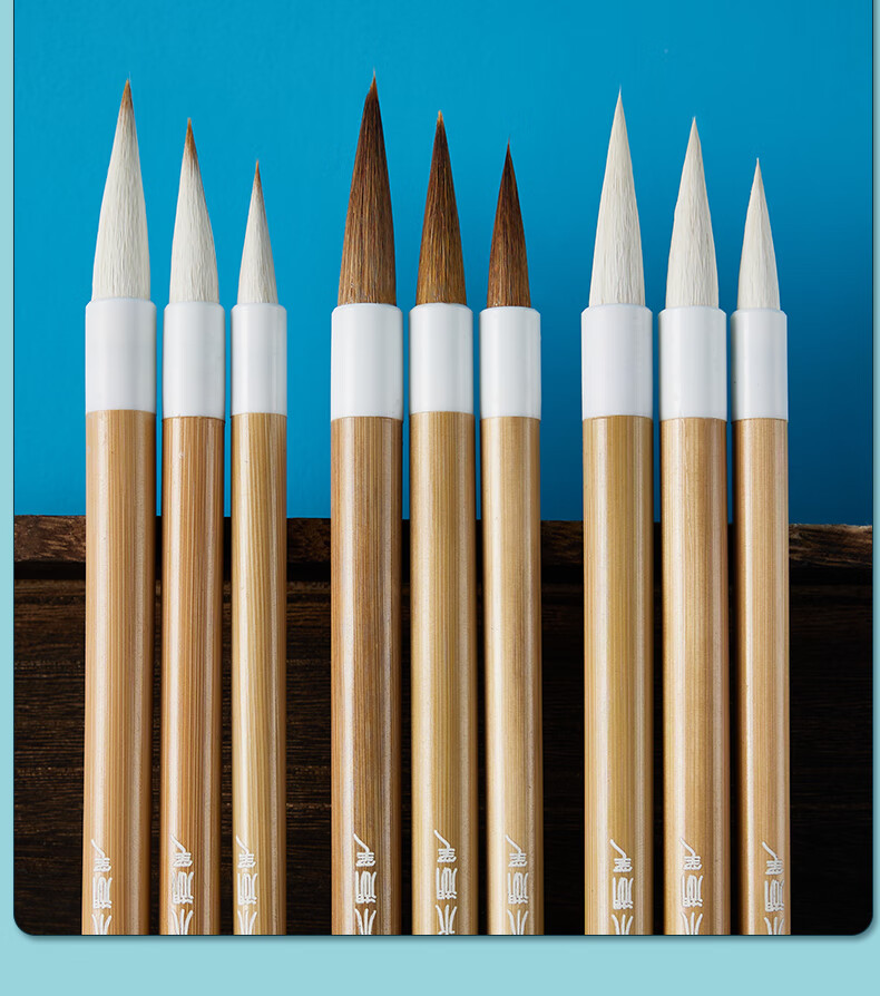 Yushuihu Calligraphy Brush Set for Beginners, Chinese Painting Mixed Hair Brush, Medium And Large Regular Script, Wolf Hair Medium And Large Regular Script Brush Set for Students, Large Regular Script Brush with Small Regular Script Lake Brush 15