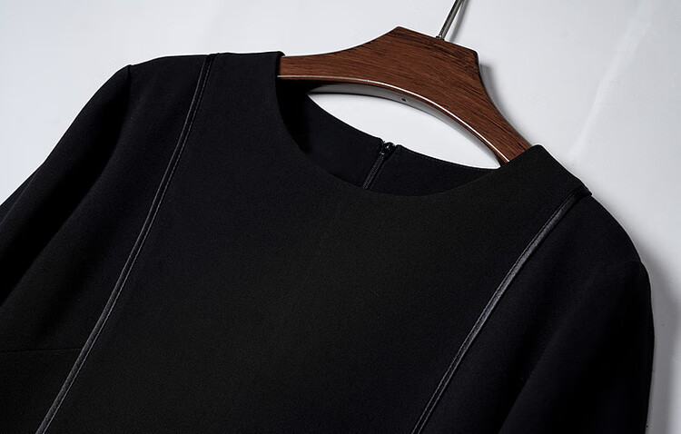 Dme [Modern Women] Spring And Autumn Commuter Round Neck Slim-Fit Three-Quarter Sleeve Elegant Midi Dress for Wome 12