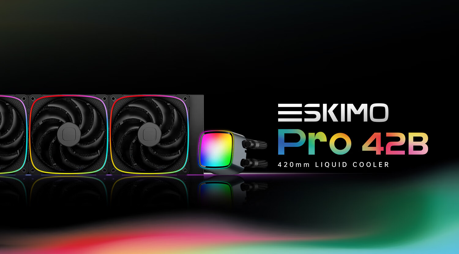 GeometricFuture Eskimo Pro 420 White All-In CPU Liquid Cooler 420 Water Cooling Radiator / INTEL / AMD / Dual Platform / ARGB Lighting Effects 2