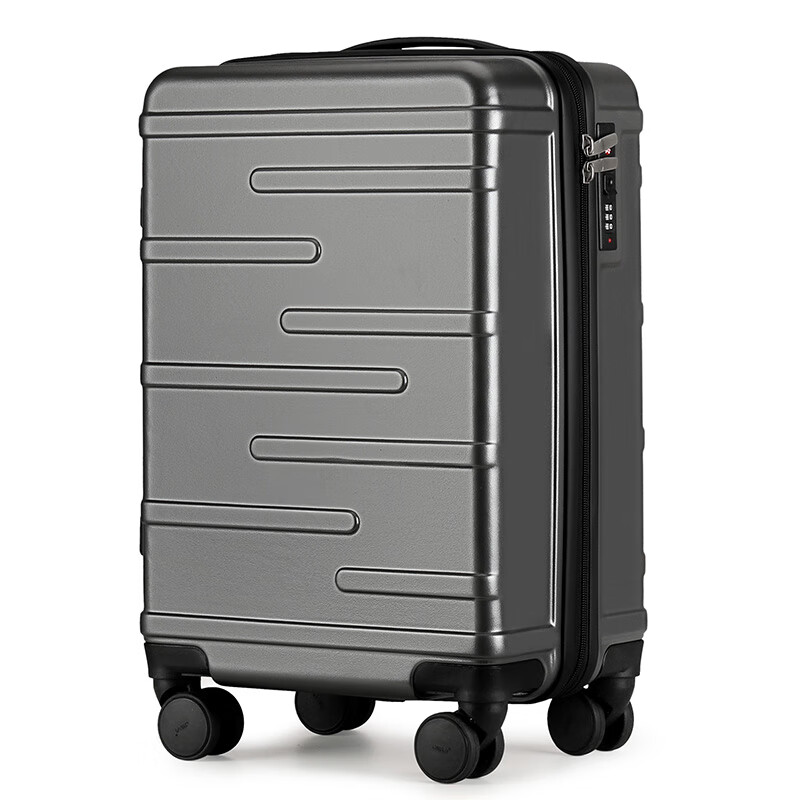 JEVI Large Capacity Suitcase for Men And Women, Quiet Wheels, 20-Inch Durable Travel Luggage with Password Lock And Leather Trim