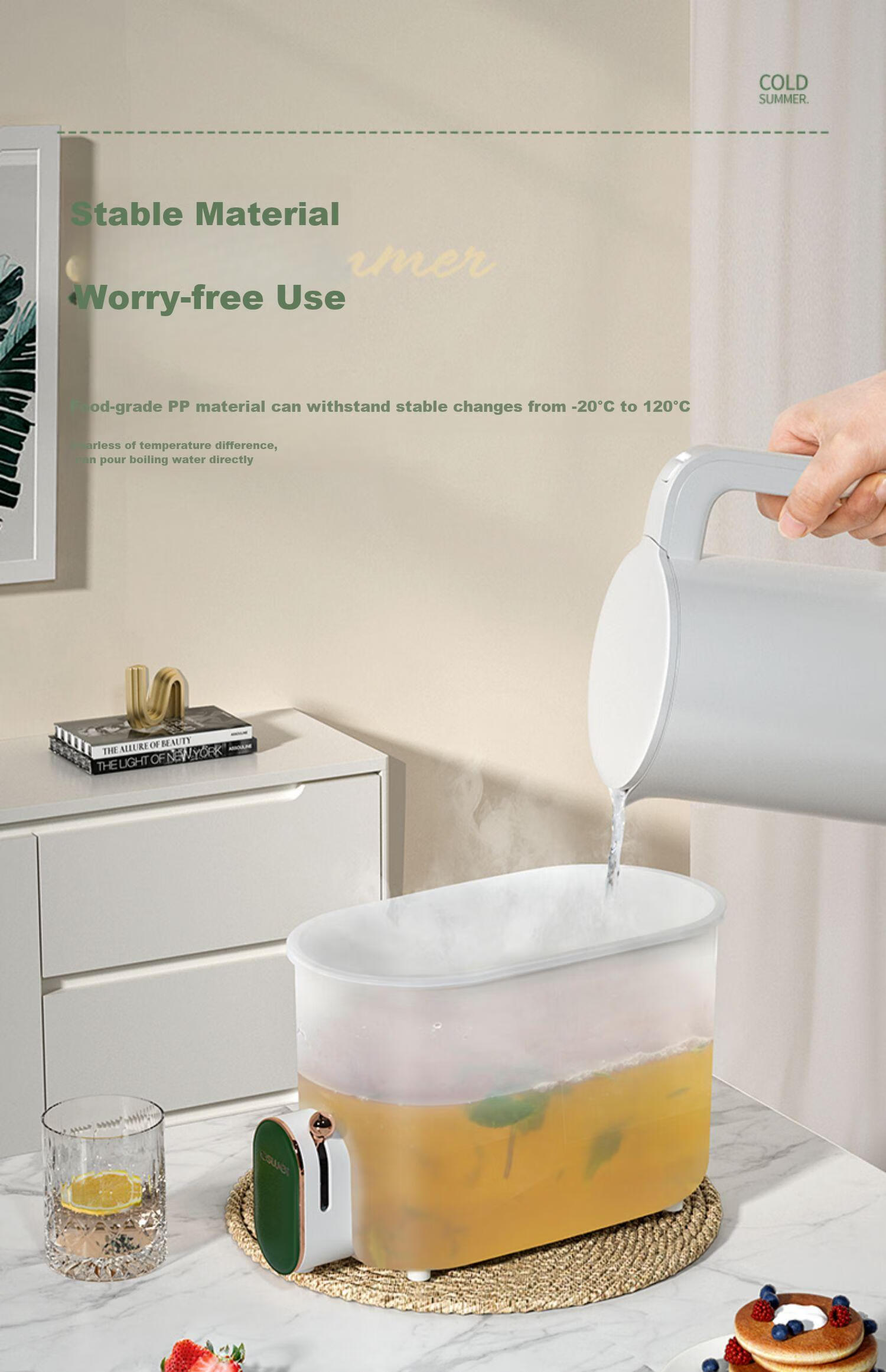 PINYU Plastic Cold Water Pitcher Large Capacity Tea Brewing Jug Nordic Style Household Water Container 7