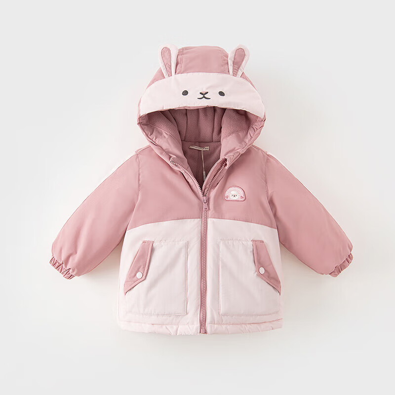 DAVE & BELLA Children's Cotton Jacket, 2023 Winter Collection, Boys' Hooded Coat, Girls' Stylish Padded Outerwear, Baby Girl's Coat